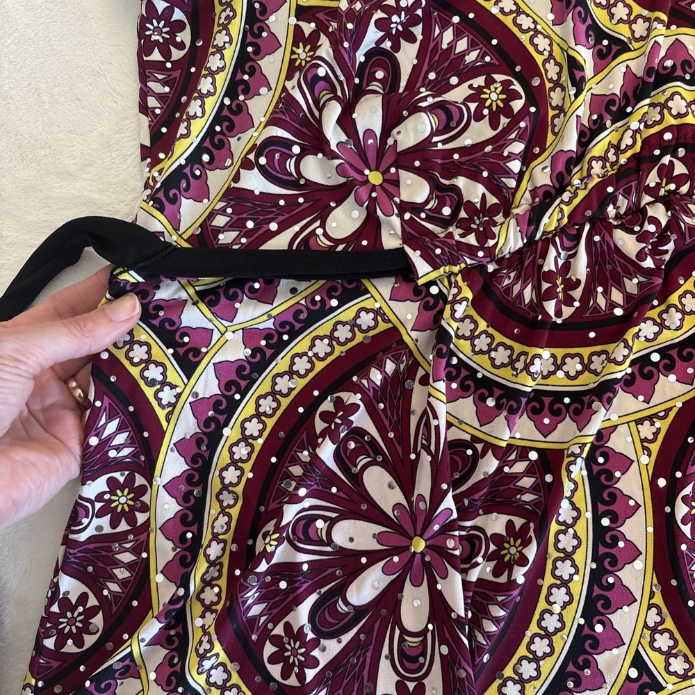 Vintage INC‎ International Concepts Sequin Medallion Floral Empire Waisted 1X - Picture 6 of 11
